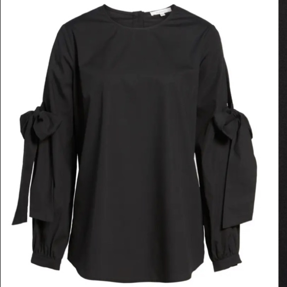 Pleione Tie Sleeve Poplin Blouse